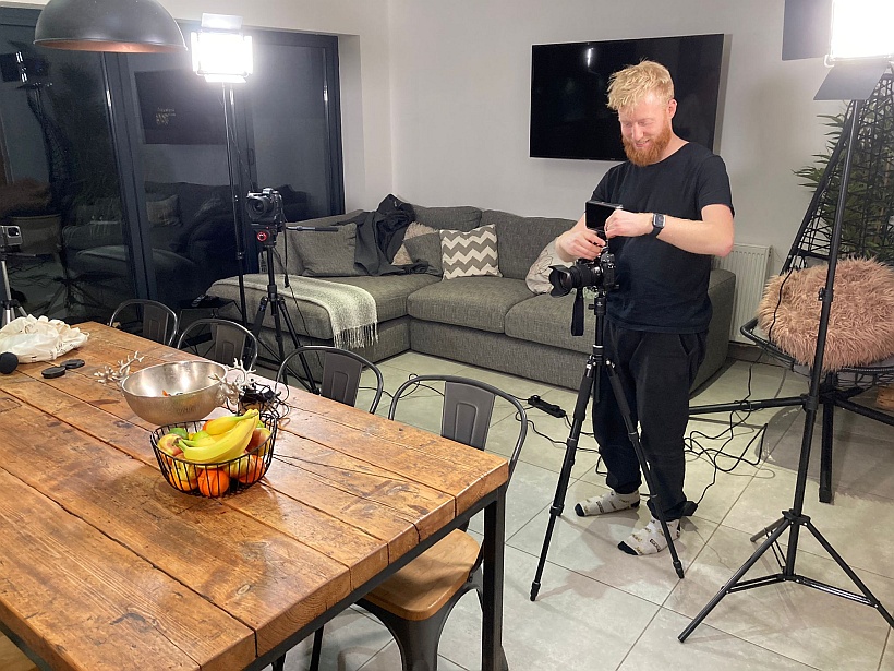 National Adoption Service Video Podcast Shoot with Adam and 3 camera setup plus lights