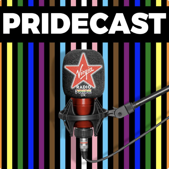 Radio rover image of the Pridecast show made for Virgin Radio